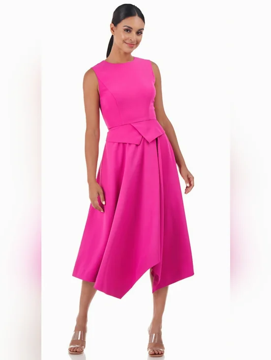 Kay Unger Rosemary Midi Dress Sz 4 - Picture 5 of 6